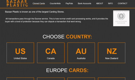 Credit card - Bazaar Plastic 
buy cloned cards, PayPal account, Counterfeits